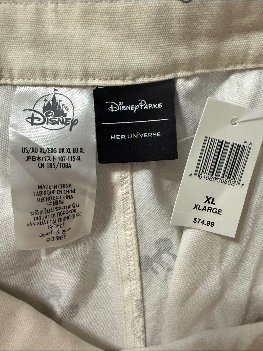 Disney Cream and Black Overall Skirt with Mini Character Print - Picture 2 of 2